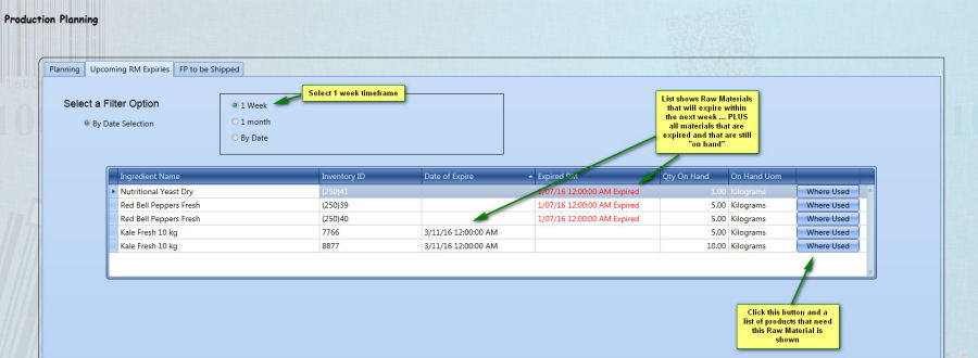 Planning RM expiries SM